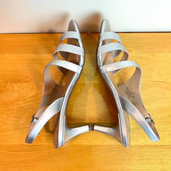 Naturalizer Women Taimi Silver Strappy Dress Sandals Heels Shoes 8.5 NEW‎ - Picture 8 of 13